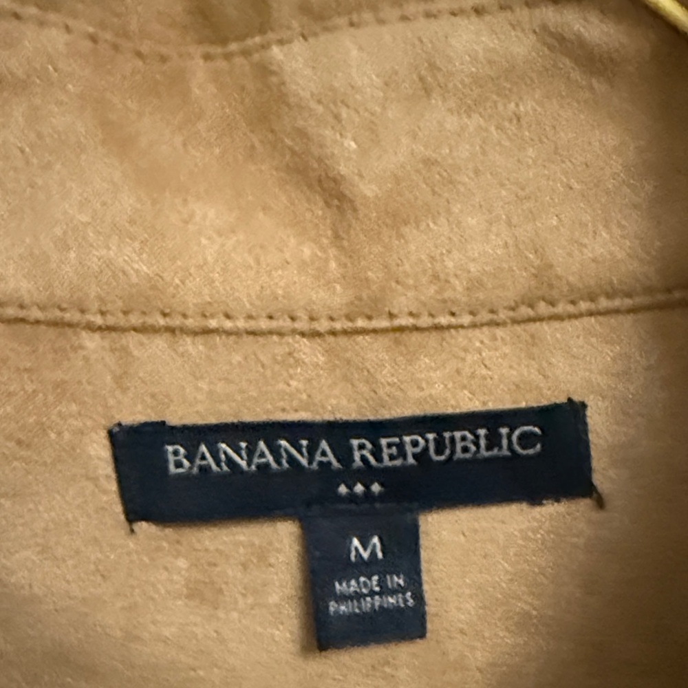 Banana Republic Women's Chestnut Long Sleeve Faux Suede Shirt Trench Dress - Picture 2 of 7